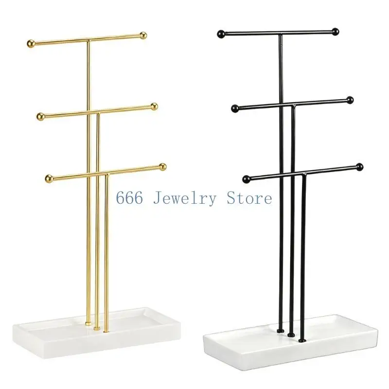 F2TD Stylish Versatile Metal Jewelry Display Stand Sturdy Construction for Showcasing Collections Elegantly