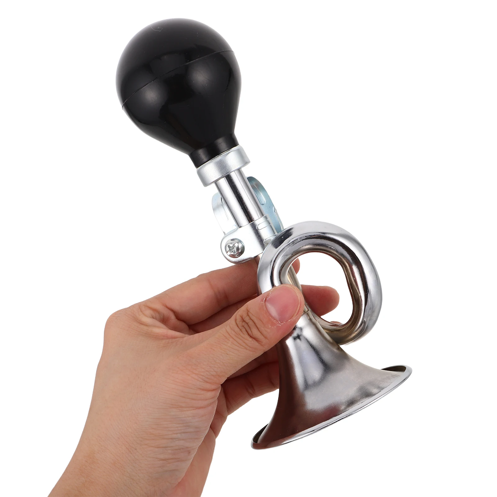 自転車ホーン クラシックカタツムリエアホーン 湾曲した大音量のクリアなサウンド マウンテンバイク、子供用自転車、大人用自転車に簡単に取り付け可能