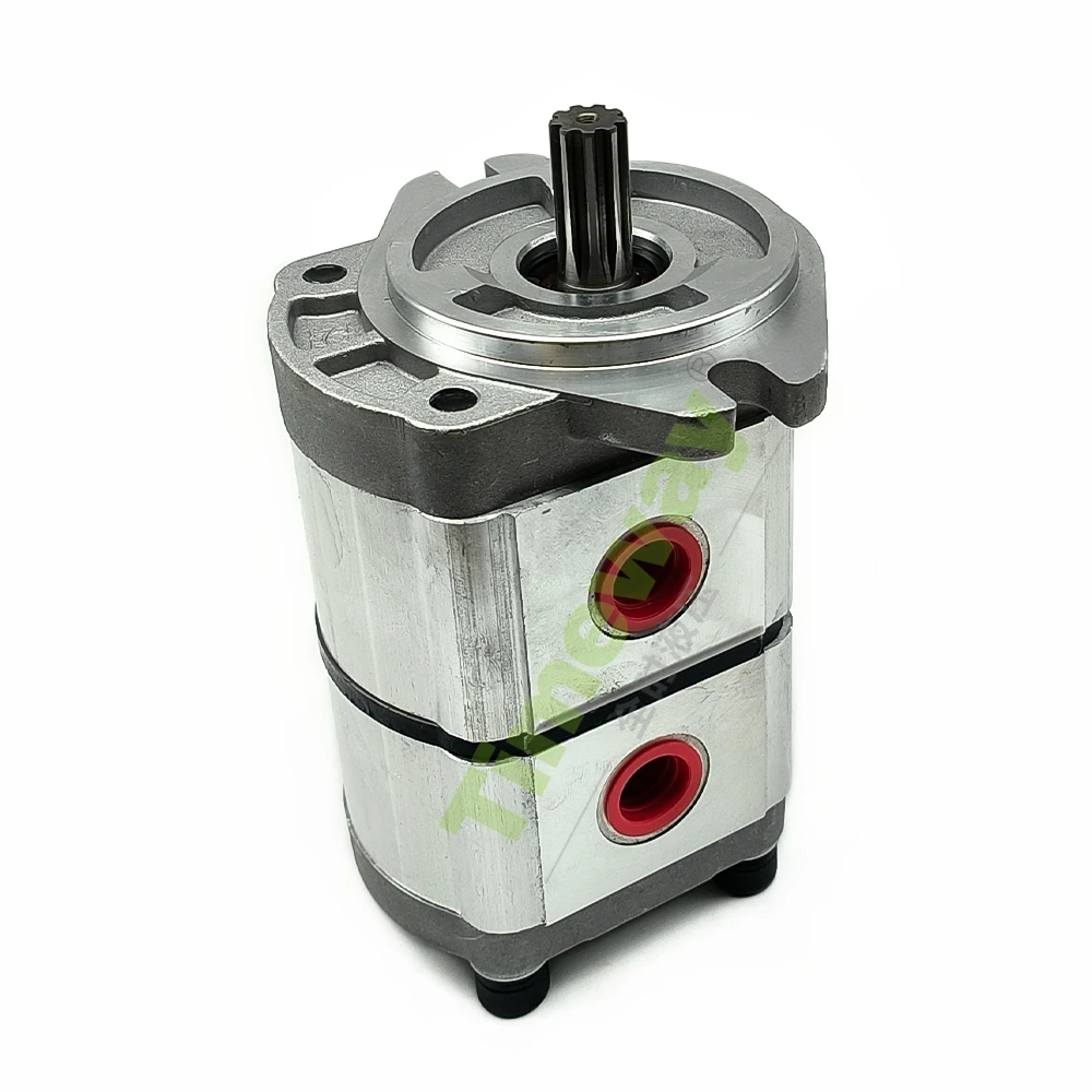 PGP51063G3LP PGP51066G3LP High Pressure Double Hydraulic Gear Pump With 1 Inlet 2 Outlet Ports Industrial Hydraulic Oil Pump