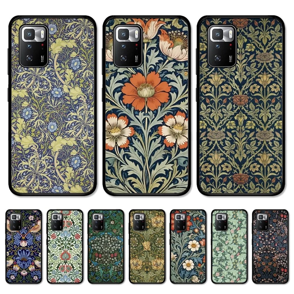 Art W-William Morris Luxury Phone Case For Redmi Note 4 X 5 A 6 7 8 T 9 9S 10 11 11S 11Epro Poco M3 Pro