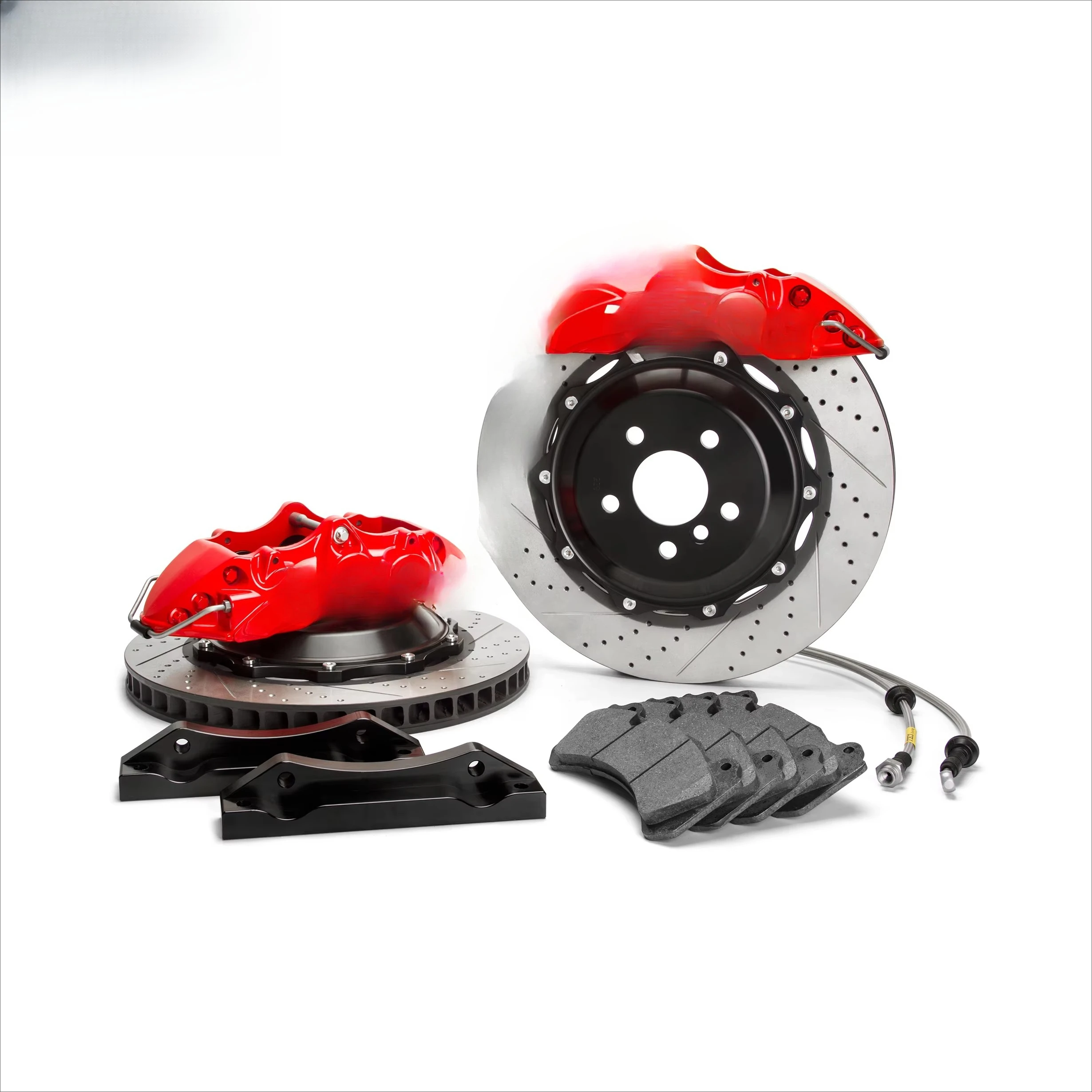 Big Brake Kit Front 6 Piston Caliper and Rear 4 Piston E-brake Caliper BBK Auto Brake System for A7 18 Inch Rim Size