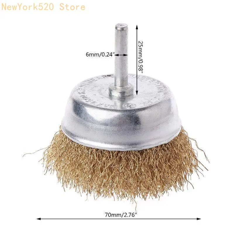Steel Wire Brush Wheel Brass Coated Power Brush for Polishing Deburring Durable N84C