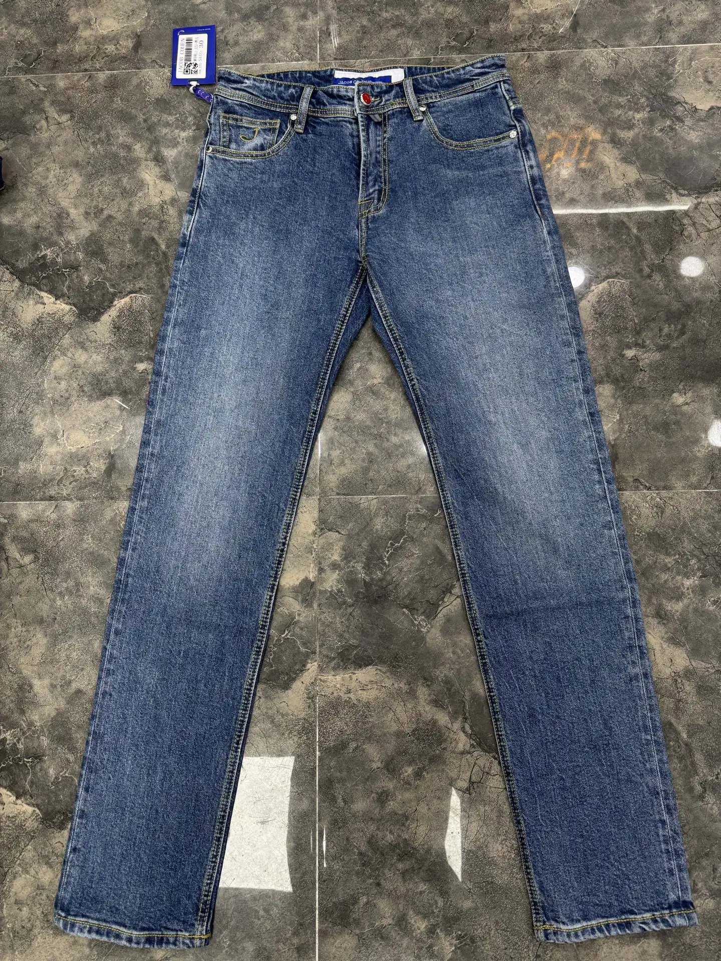 OECHSLI Jeans Thin Cotton Men 2026 Spring Summer new fashion zipper embroidery comfortable straight Big size 29-40 Pants