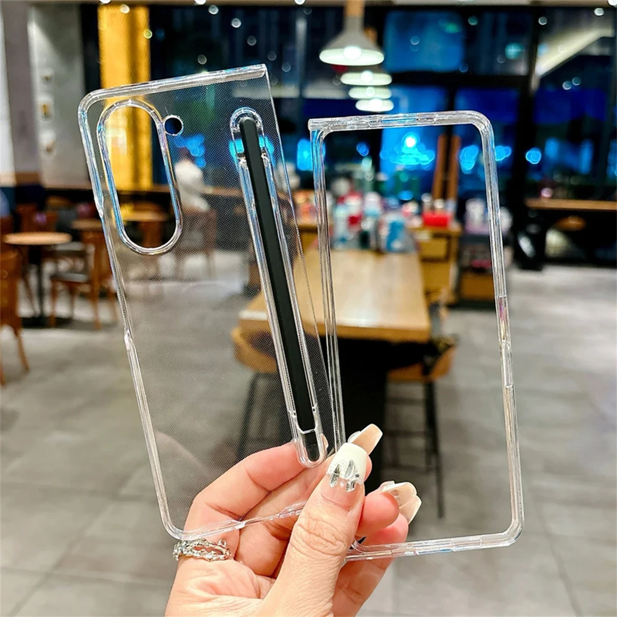 Transparent Shockproof Armour Phone Case for Samsung Galaxy Z Fold 6 5 4 3 5G Hinged Protective Hard Acrylic Cover with S Pen - Image 3