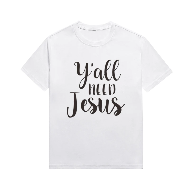 Y'aee Neen Jesus Slogan Tees Christian Street Casual Top Summer O Neck Tops Custom T Shirt