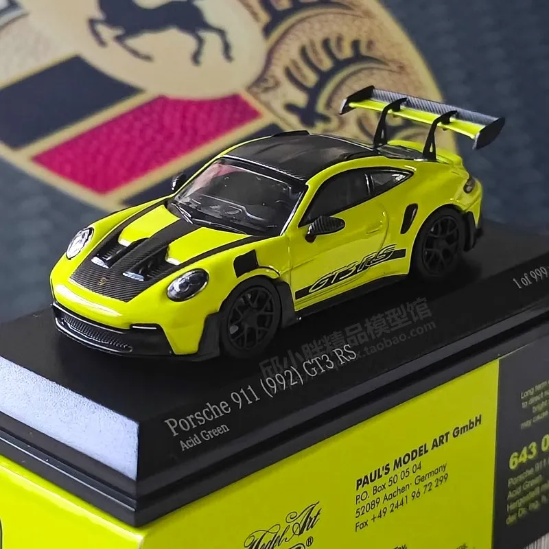 Tarmac Works Model samochodu 1/64 Porsche 911 992 GT3 RS Model samochodu ze stopu symulacja modele wystawowe kolekcja chłopców zabawka urodzinowa prezent