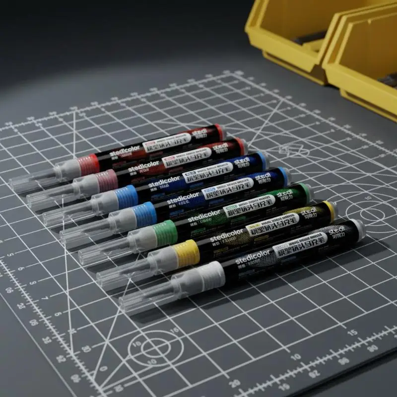

NEW Front Valve Type Acrylic Paint Marker Stedi Soft Tip Water Based For Scale Model Mecha DIY Hobby Painting Coloring Supplies