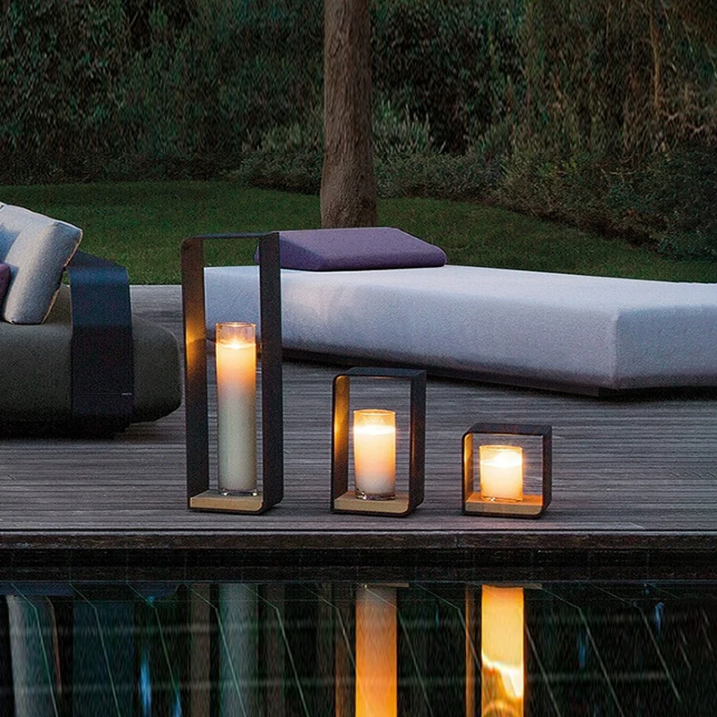 Modern Simple Outdoor Waterproof Lawn Lamp Sturdy Solid Stainless Steel Acrylic Fixture for Park Garden Lighting
