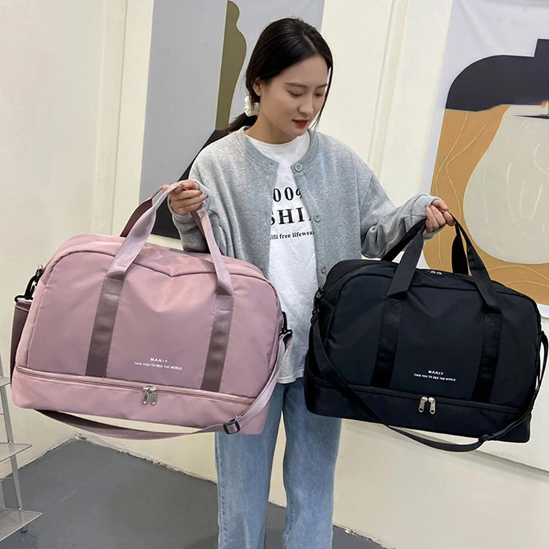 Women Travel Duffle Luggage Bag Sports Handbag Fitness Bag Large Capacity Casual Women's One Shoulder Weekend Overnight Bag