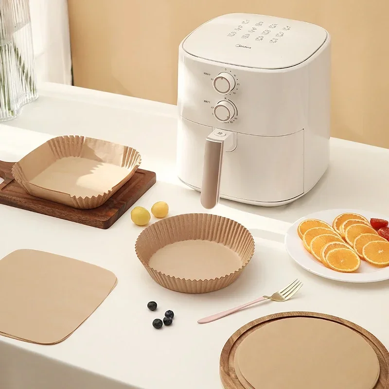 Square Air Fryer กระดาษ Oil-proof Airfryer ถาดทิ้ง Air Fryers ไม่มีน้ํามันกระดาษอบสําหรับมังงะย่างพิซซ่าแผ่น