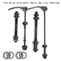 Portable MTB Road Bike Bicycle Quick Release Skewer Set Front Rear Wheel Hub Axle Hollow Shaft With 25mm Hub Bearings Bike Parts