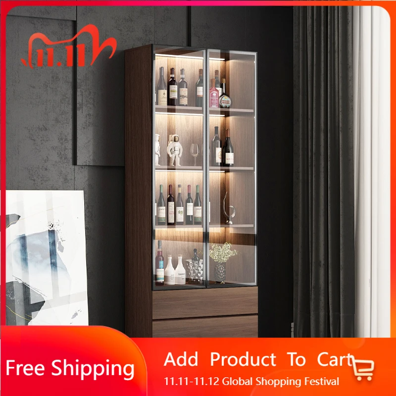 

Standing Shelves Bar Cabinet Mobile Storage Luxury Nordic Wine Cabinet Partitions Multifunctional Repisa Drinking Bar Furniture