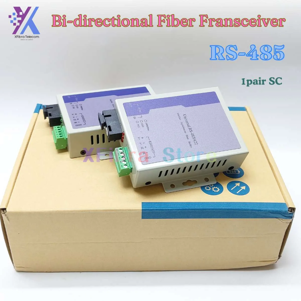 

Serial RS485 Fiber Modem Optical Fibre Media Converter DC5V Duplex SM 20Km SC ST FC DB9 Pin Connector