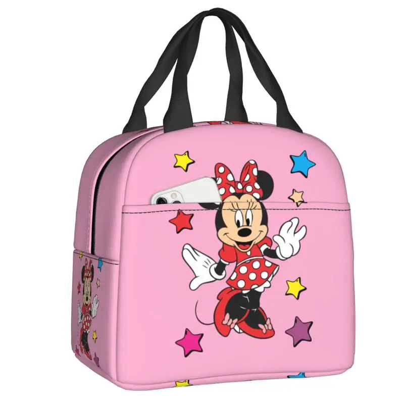 Custom Mickey Mouse Insulated Lunch Box for Women Reusable Warm Cooler Thermal Lunch Bag Food Picnic Container Tote Bags