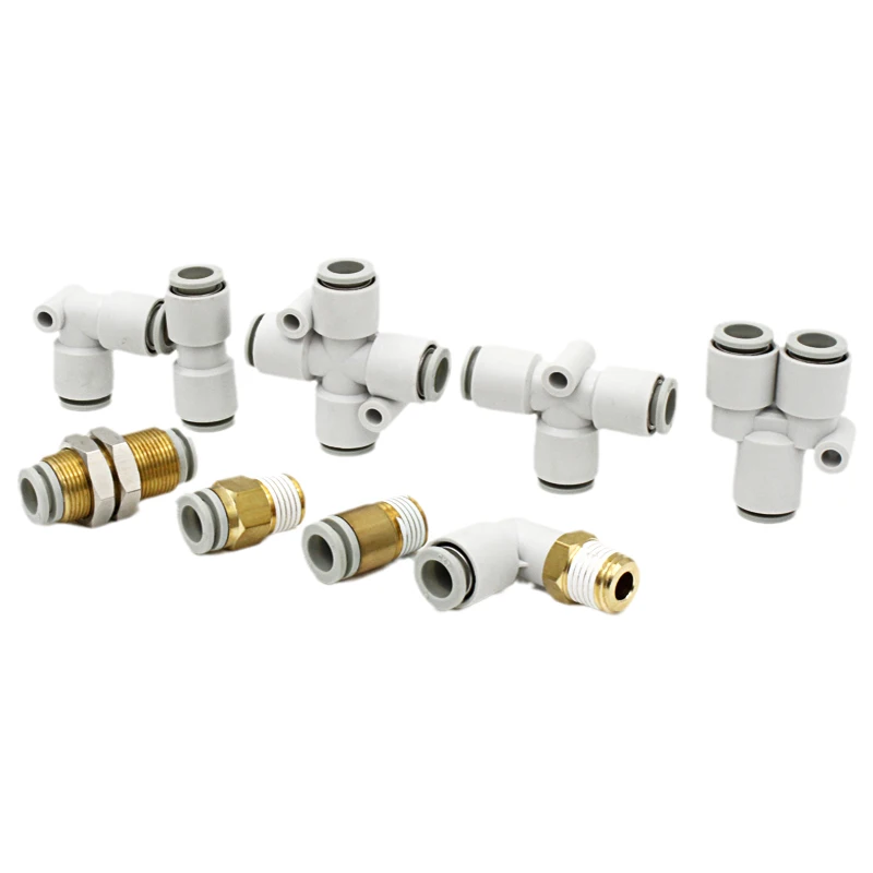 Pneumatic Fitting Pipe Connectors High Quality White Hose Fittings 1/4 1/2 6mm 8mm BSP Thread Quick Coupling Air Tube Connector