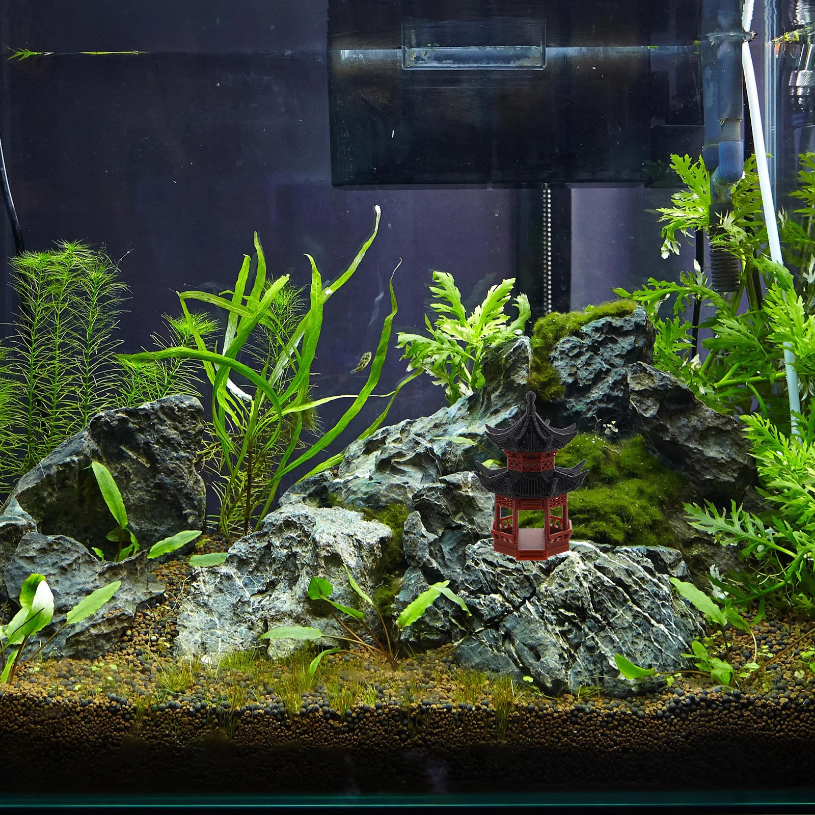 

Mini Pagoda Statue Hexagon Pavilion For Aquarium Bonsai Micro Landscape Decoration Fairy Garden Ornament Zen Garden Accessories