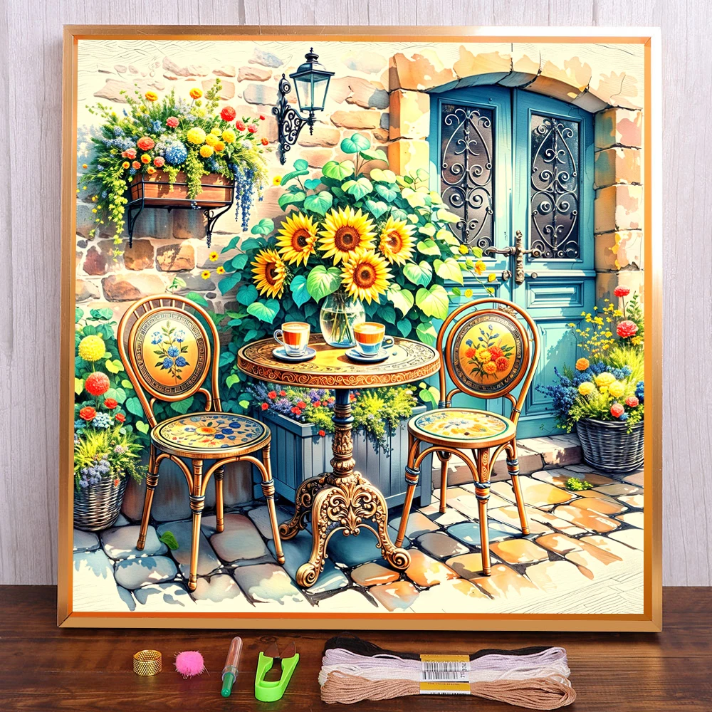 

Still Life Sunflower Pre-Printed 11CT Cross Stitch Embroidery Complete Kit Painting Knitting Hobby Sewing Package Jewelry Sales
