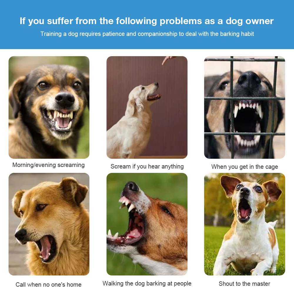 Dog Barking Collar Anti Bark Device Dog Training Collar Practical 4 Mode Automatic Waterproof Pet Collar