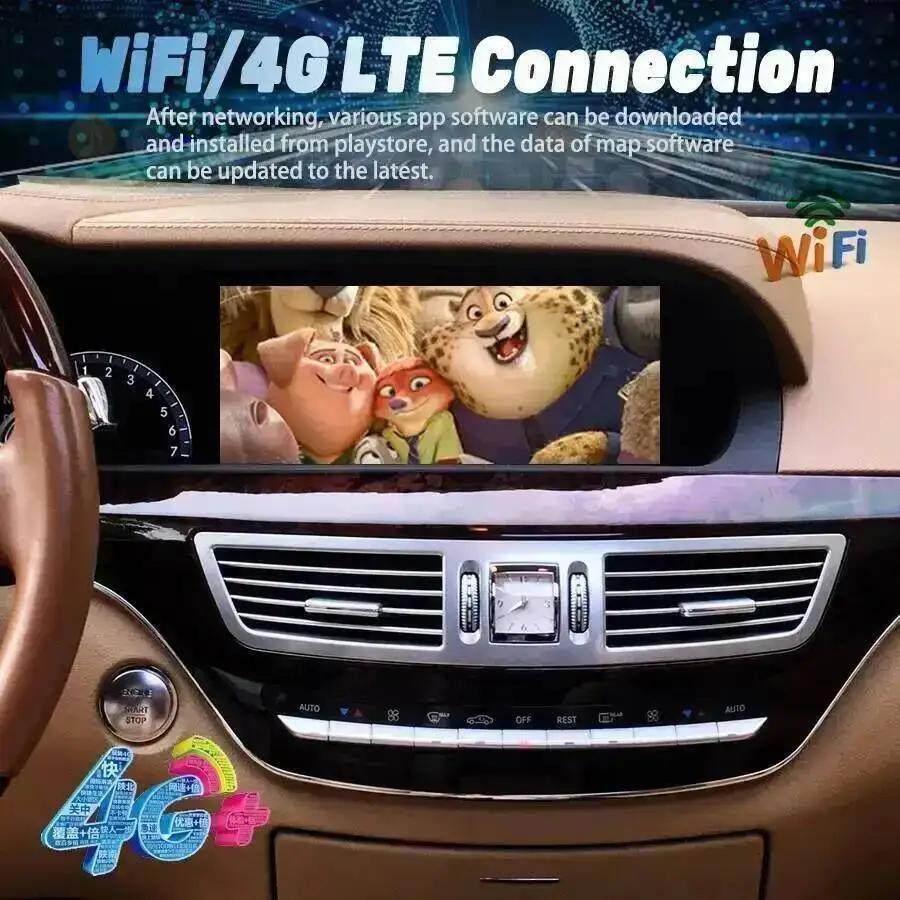 For Mercedes Benz S Class W221 CL W216 2006-2013 Car Multimedia Radio Player 3-in-1 Integrated LCD Android Screen GPS Navigation