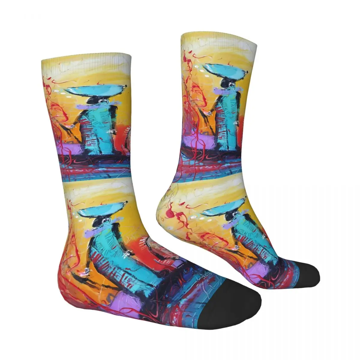 African Print Sock Printed Man Polyester