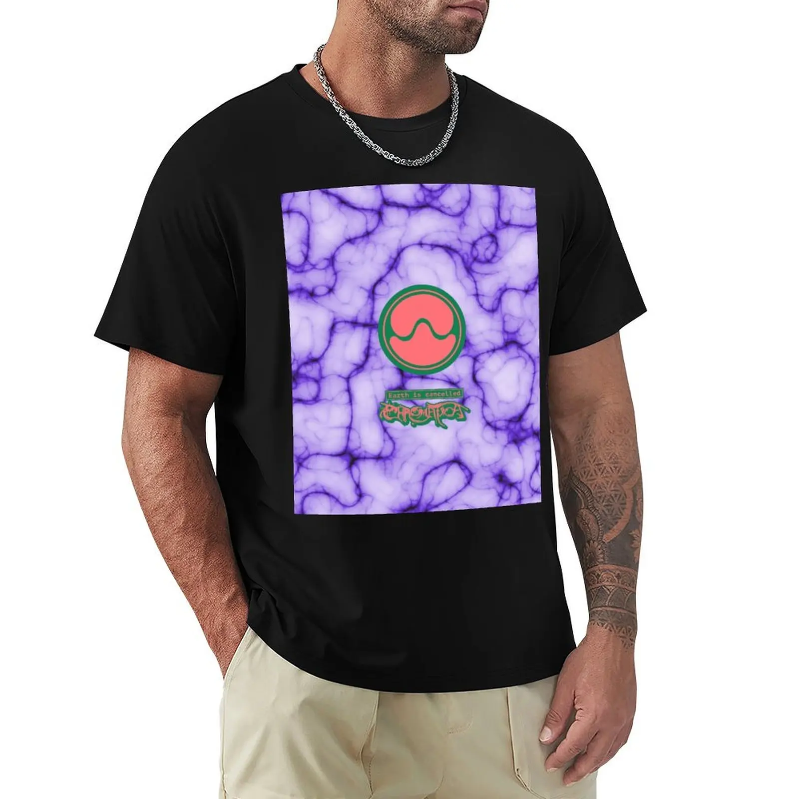 Gaga Chromatica Logo Graphic (Purple Tie-Dye Effect) T-Shirt Sweat Absorbing Sports Tee Shirt