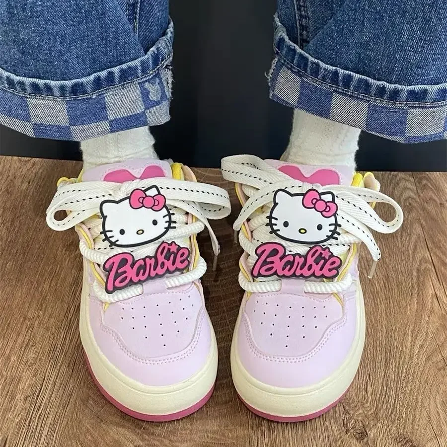 

Sanrio Kawaii Hello Kitty Niche Women's Sports Shoes Anime Cartoon Fashion Ins Style High-looking Versatile Thick-soled Sneakers