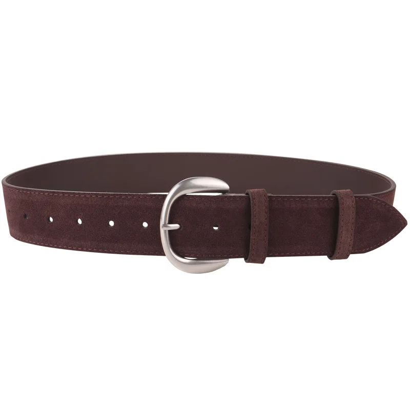 Women Simple Matte Suede Genuine Leather Wide Waist Belt Fashion Waistband For Jeans Coat Dress