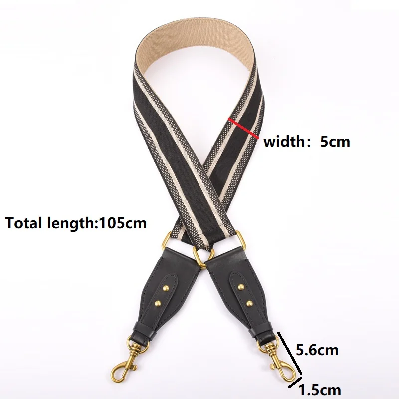 Vintage Rivet Width Shoulder Strap Leather Bag Part Accessories Apply To Saddle Bag Canvas Stripes Belt Shoulder Strap 105cm