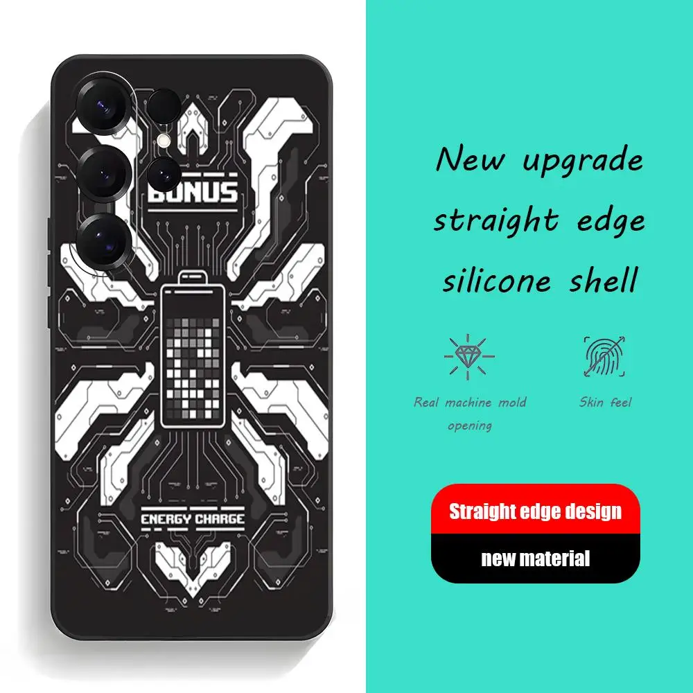 HUD Tech style Creativity Phone Case For Samsung Galaxy S26 S25 S24 S23 S22 S21 Plus Ultra Fold A Soft Black