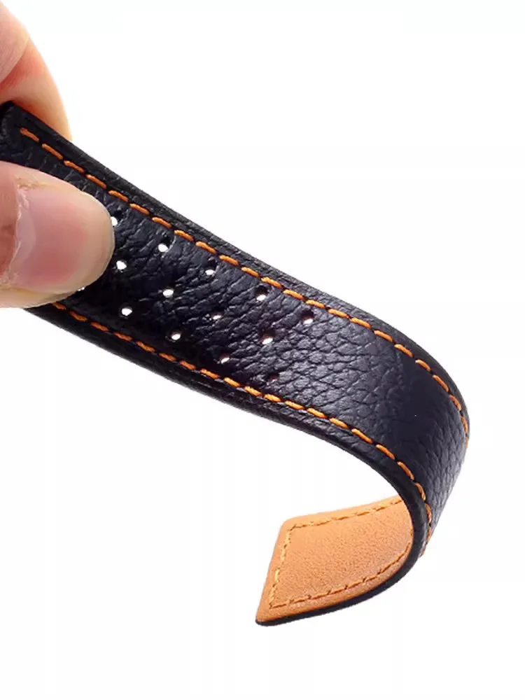 For TAG Heuer Men F1 Monaco Gulf Oil Joint Name Breathable Cowhide Strap Accessories Genuine Leather Comfortable Watchbands 22mm view 4