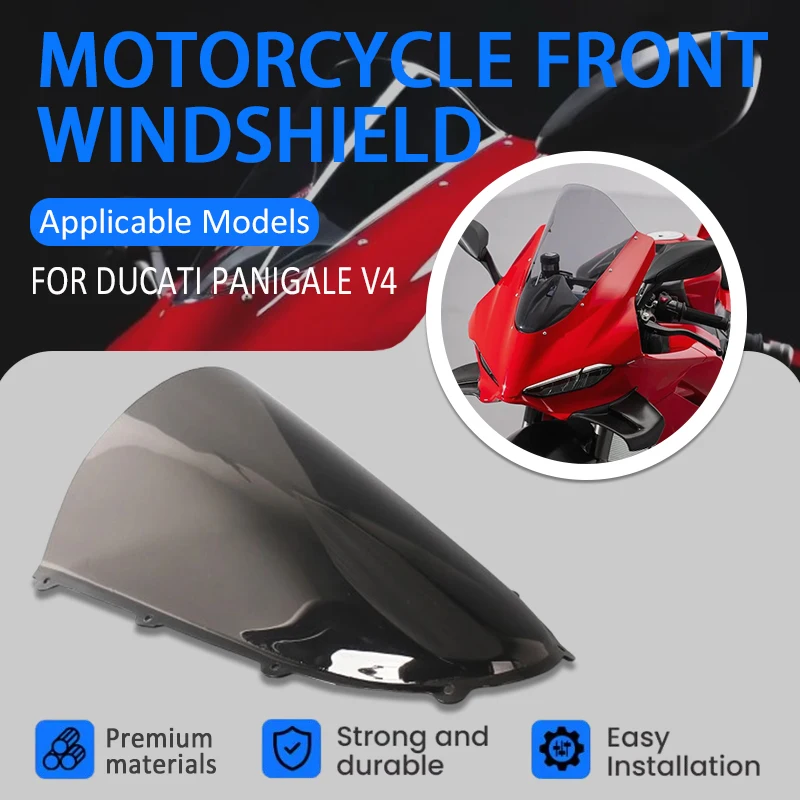 

For Ducati Panigale V4 V4S V4R 2025 Motorcycle Windshield Windscreen ABS Screen Protector Fairing Black Deflector Wind Deflector
