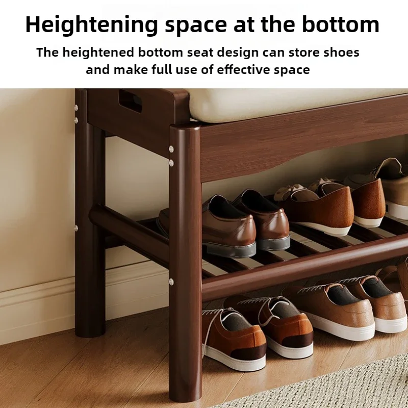 مقعد تغيير الأحذية من الخشب الصلب، وحدة صغيرة في مهجع، رف أحذية حديث وبسيط، مقعد مدخل، مقعد يرتدي الأحذية المنزلية