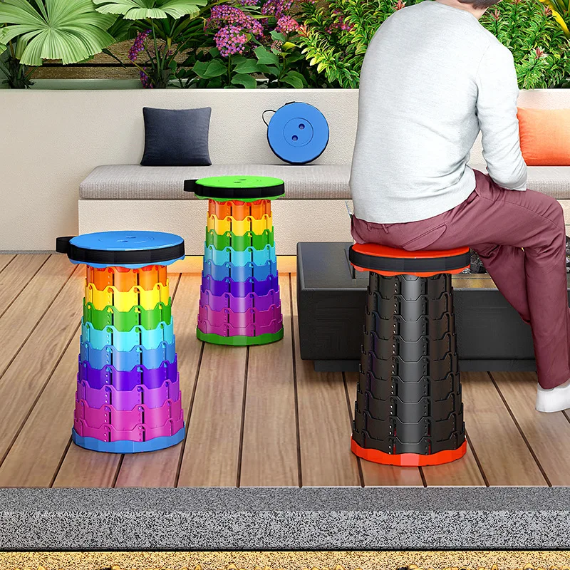 Rainbow Folding Chair, Portable and Retractable Chair for Home Use. Outdoor Camping Picnic Fishing Stool. High Load-bearing