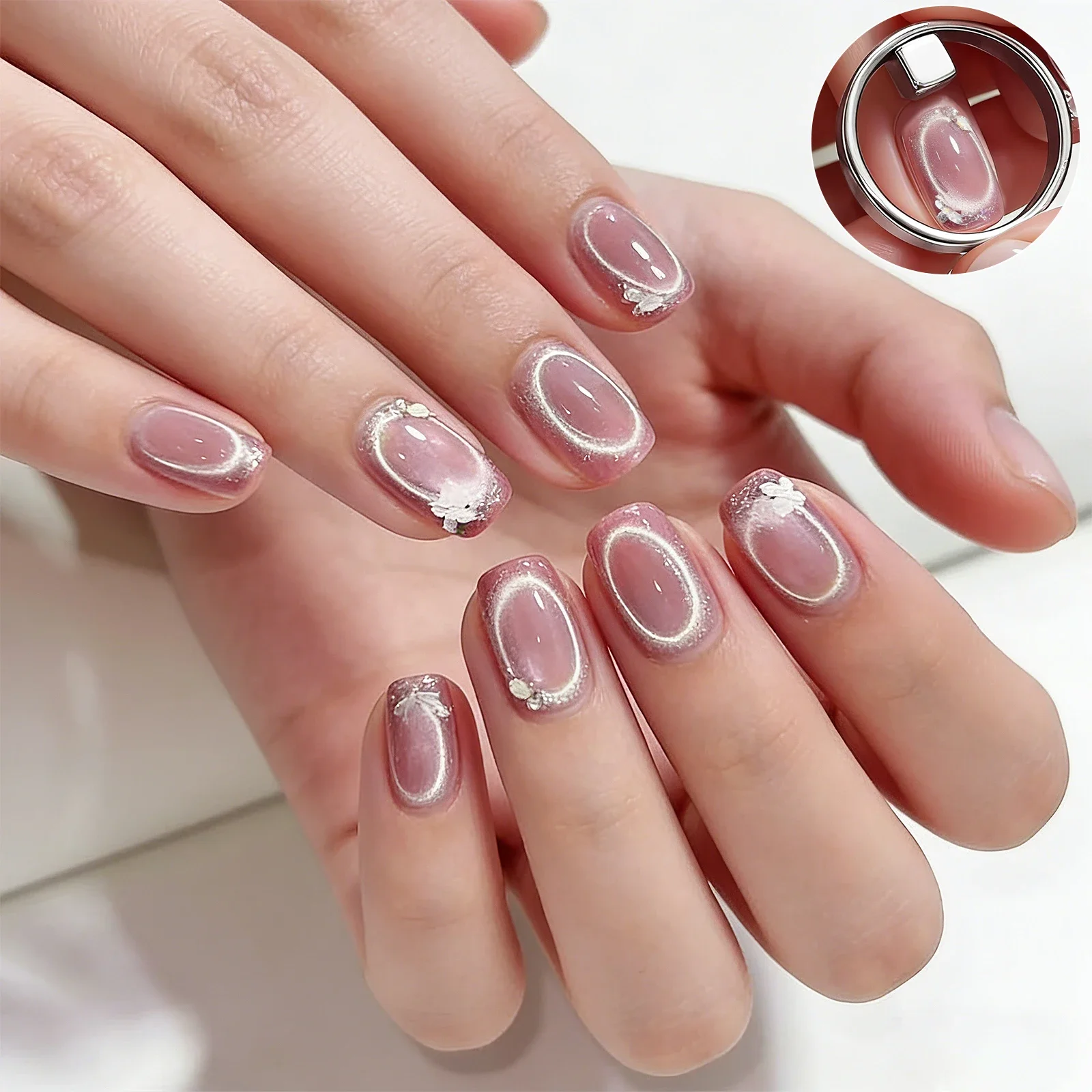 Runder Nagelmagnet Katzenauge-Gel Schwarzes Loch Hohlkäfig-Magnetwerkzeug Starker Magnetring für 3D-Nagelkunst für Salon, Zuhause und DIY – Detail 9