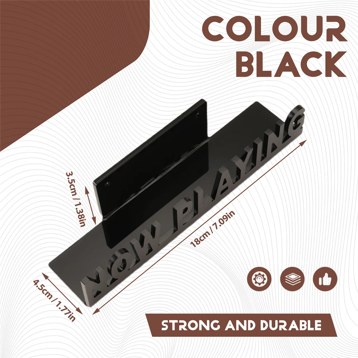 حامل عرض سجل أقراص مضغوطة مثبت على الحائط من BVBV يلعب الآن رف سجل فينيل أكريليك لتزيين المنزل باللون الأسود