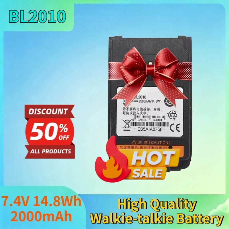 

New 7.4V 14.8Wh 2000mAh BL2010 Rechargeable Battery for Hytera BL1504 PD600 PD500 PD530 PD580 High Quality Walkie-talkie Battery