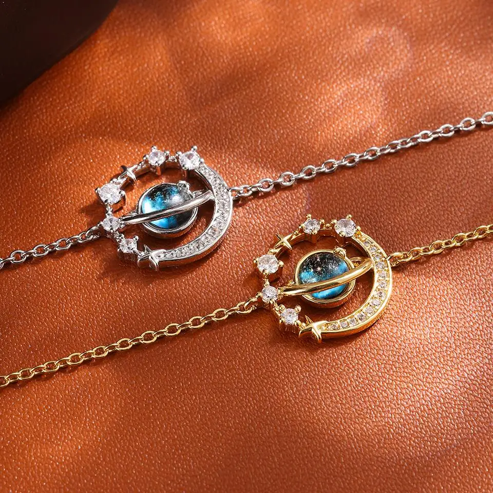 Uilz جديد عصري بسيط السماء المرصعة بالنجوم تصميم مايكرو مجموعة الزركون سلسلة نسائية عصرية متعددة الاستخدامات أساور يومية مجوهرات اكسسوارات