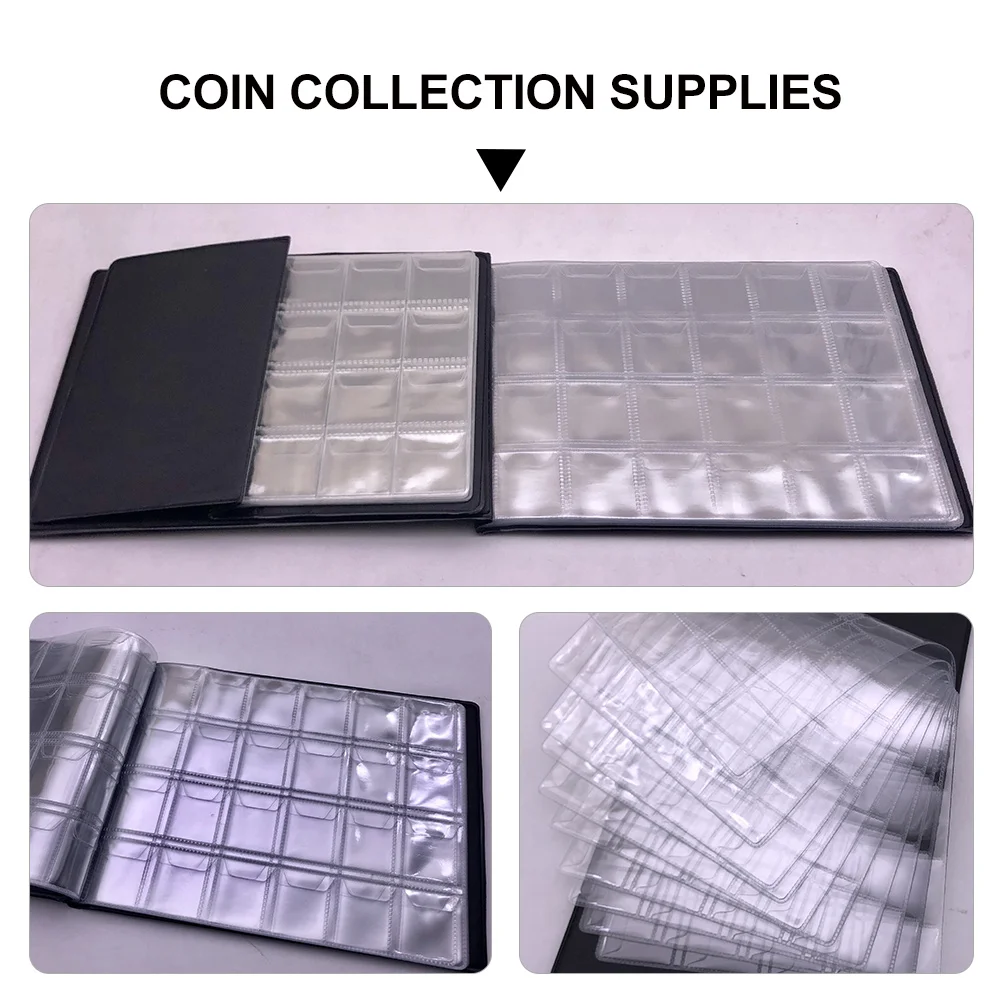 1 шт., альбом для монет из искусственной кожи, 240 карманов, памятная коллекция монет, книга, альбом для коллекции монет, органайзер для монет