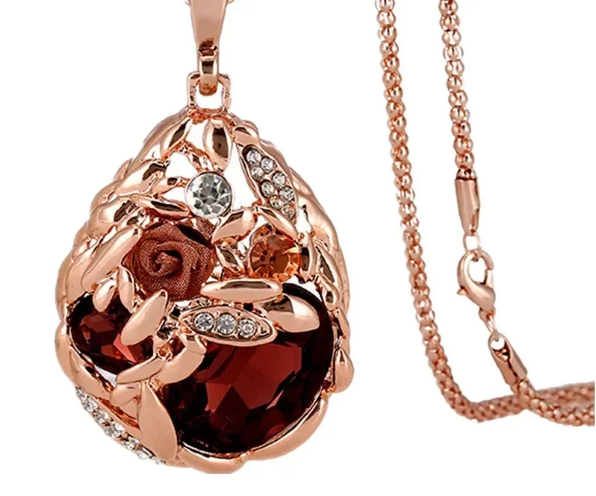 New sector Original water droplets perforated pendant Crystals from Austrian Light luxury silk Necklaces Jewelry For Women