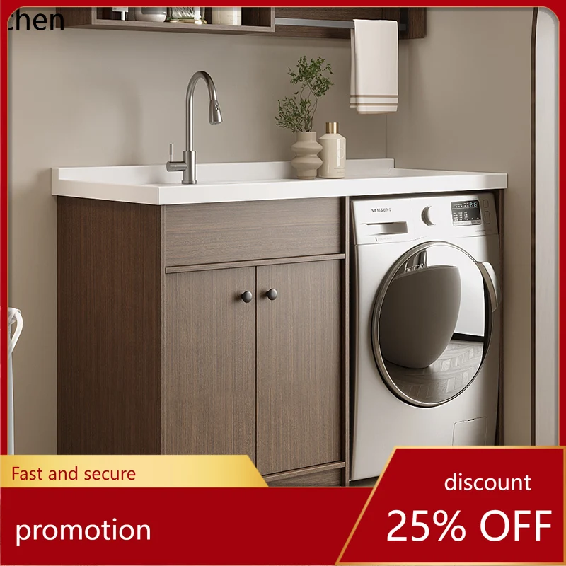 YFY Aluminum Balcony Washing Machine Integrated Cabinet Combination Laundry Sink Countertop Basin Cabinet