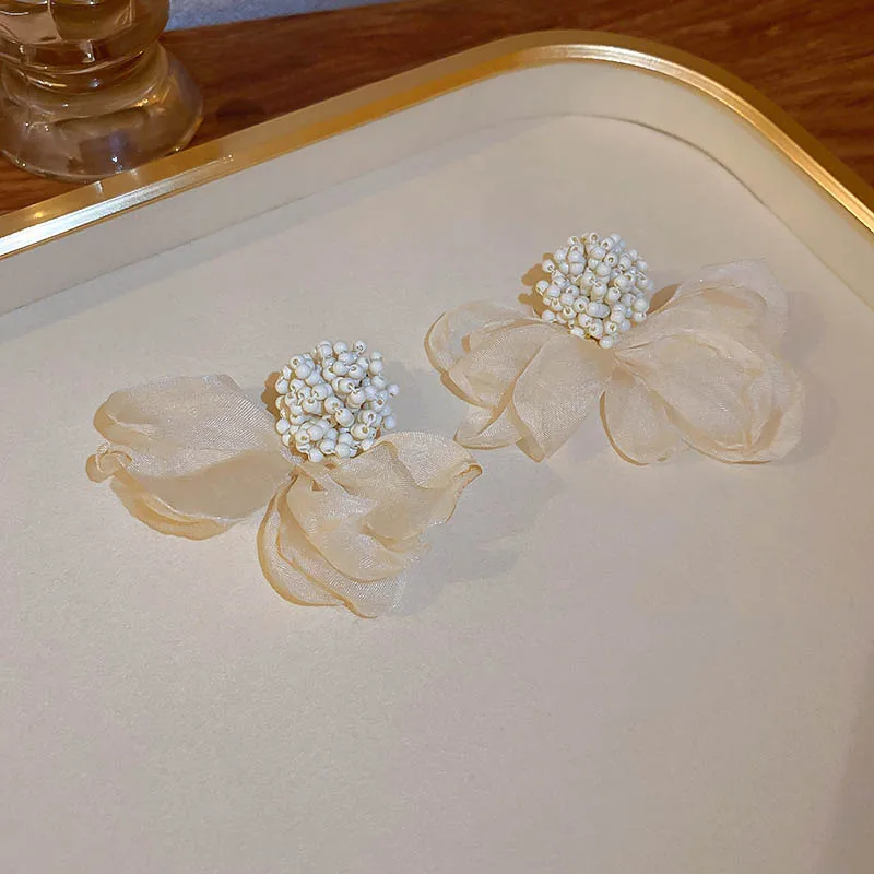 Vintage Acrylic Lace Flower Earrings Ins Fashion Resort Ethos Elegant Earrings For Women Accessories Wholesale 178 image 5