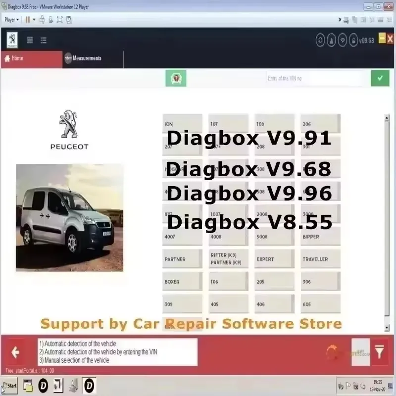 2025 Новейший V9.96 9.91 8,55 ​ 9.68 Diagbox Автомобильное программное обеспечение для диагностики Многоязычное, полностью работает для Peugeot для Citroen Diagnos