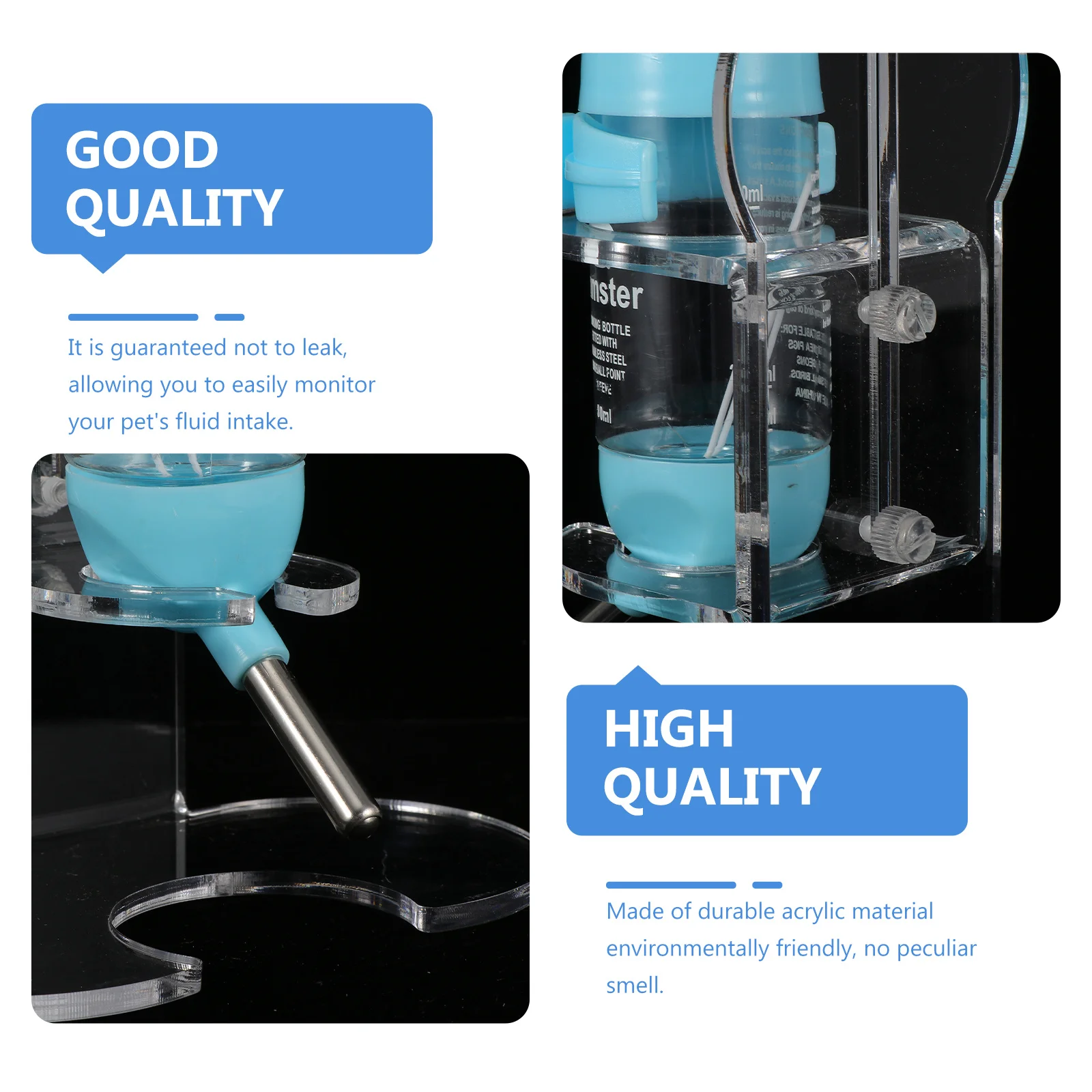 

1 Set Pet Drinking Bottles Transparent Leak-Proof Water Feeder For Hamster Rabbit Cage Accessories Small Pets Vertical Kettle