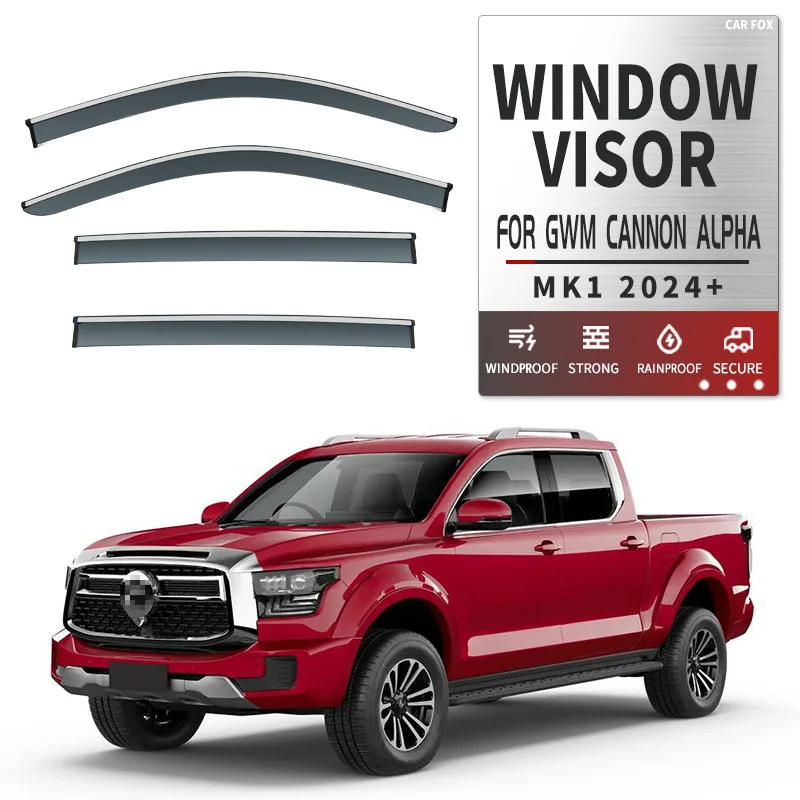 For Great Wall GWM Cannon Alpha 2024+ Car Window Visor Awning Shelters Windshield Side Window Rain Sun Shade Auto Accessories