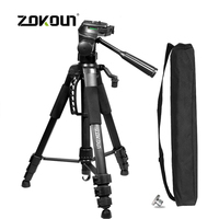 ZOKOUN 1.5m Retractable Tripod Stand 5/8 And 1/4 Tilt Head Adapter Mount Aluminum Stand for 1/4\