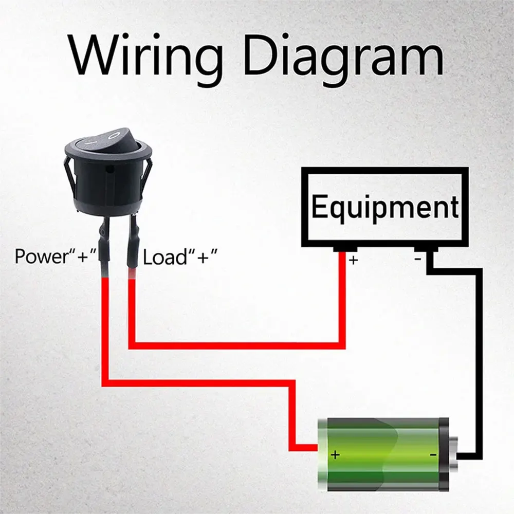 1PCS ON Off Round Rocker Switches SPST 20mm Mini 12 Volt DC Mini Circle Toggle Switch 12V for Car Automotive RV 2 Pin