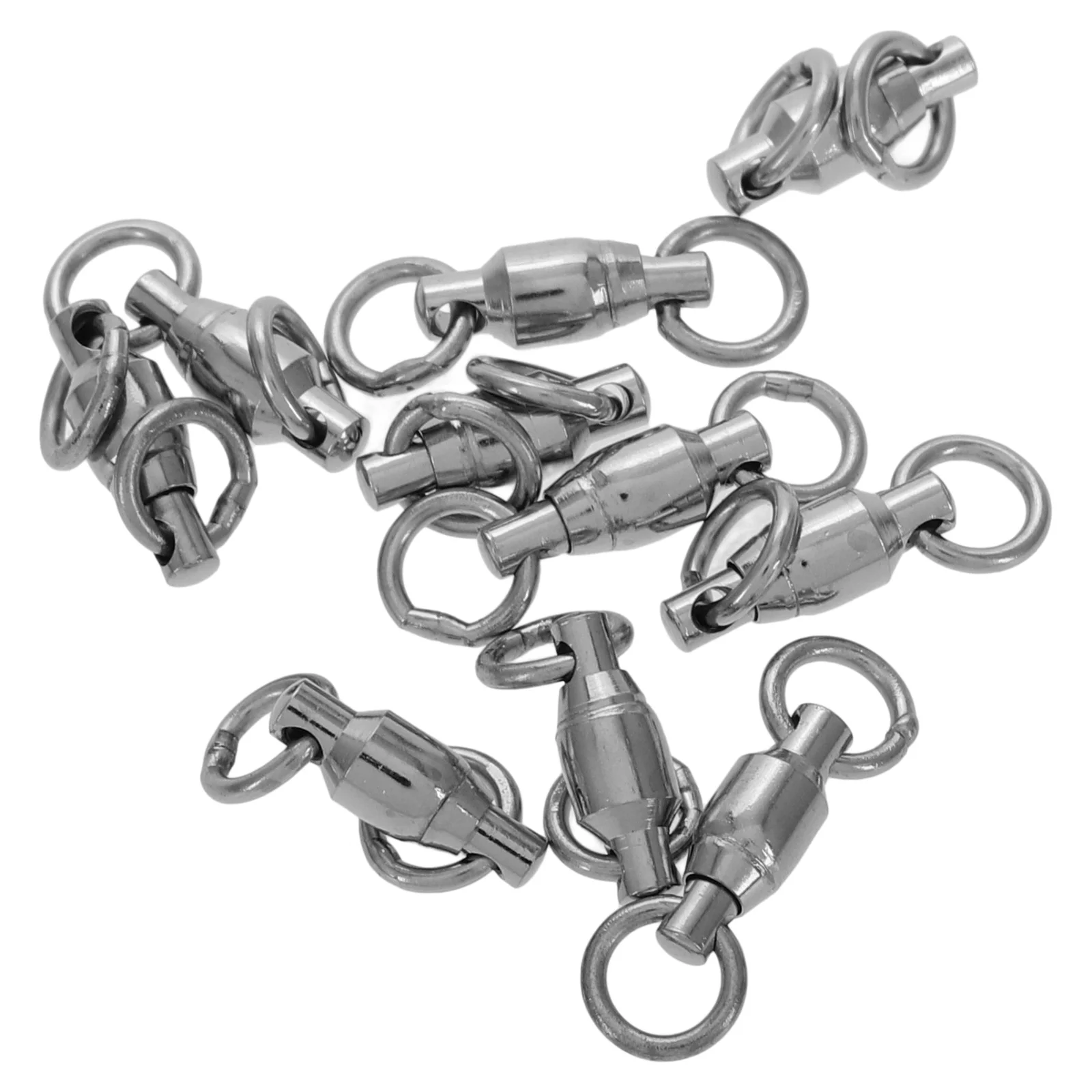 

10Pcs Stainless Steel Heavy Duty Ball Bearing Fishing Swivels Double Welded Rings Rolling Barrel Swivel Fishing Tackle