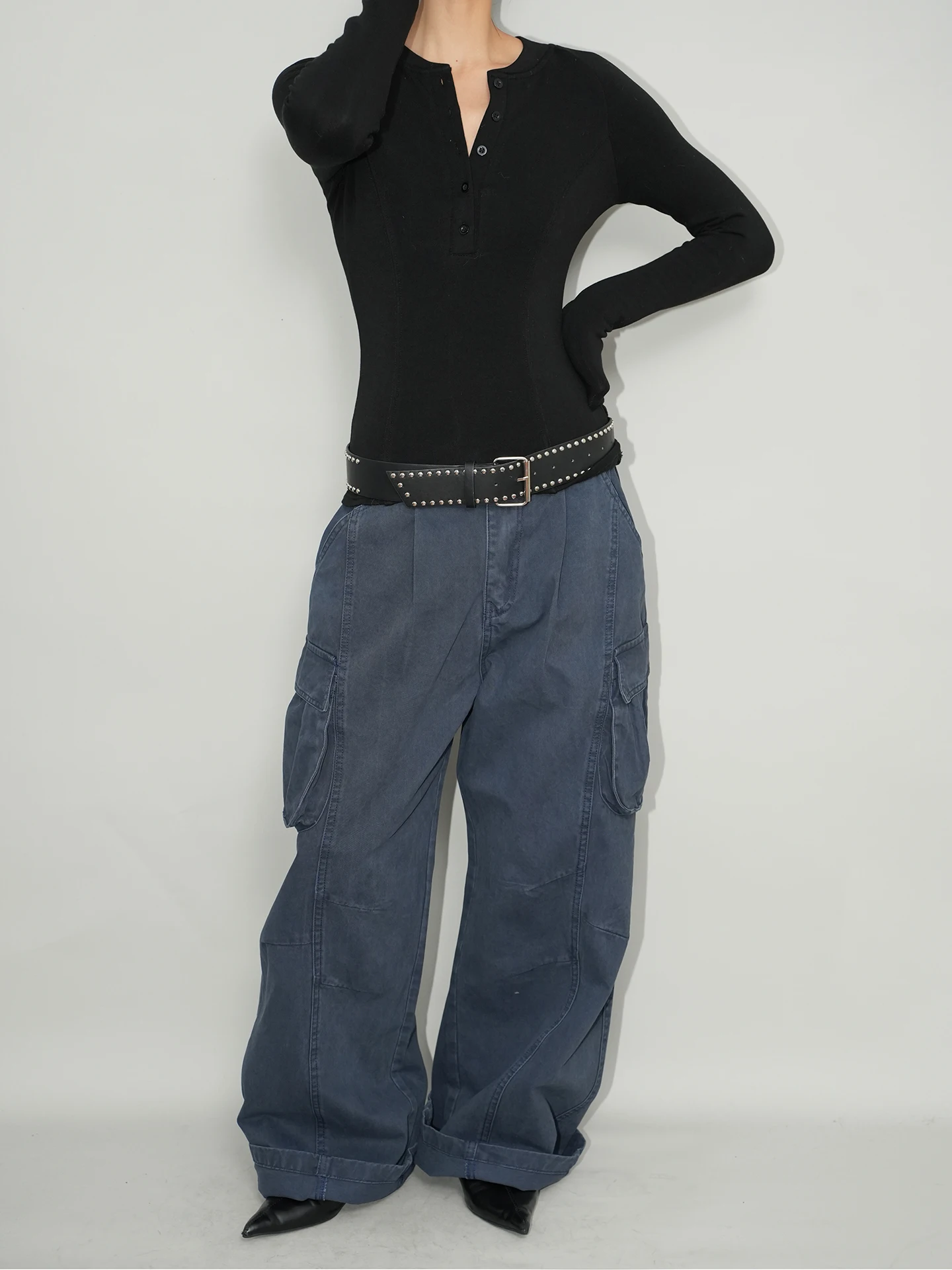 

Slimming Straight Leg Pants Wide Leg Loose Fit ket Design Retro Workwear Trousers Casual Cotton Pants for Men And Women