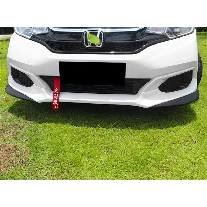 For 2018 2019 2020 Honda Fit Jazz Front Bumper Diffuser Lip Splitter ABS Plastic Anti-Collision Body Kit