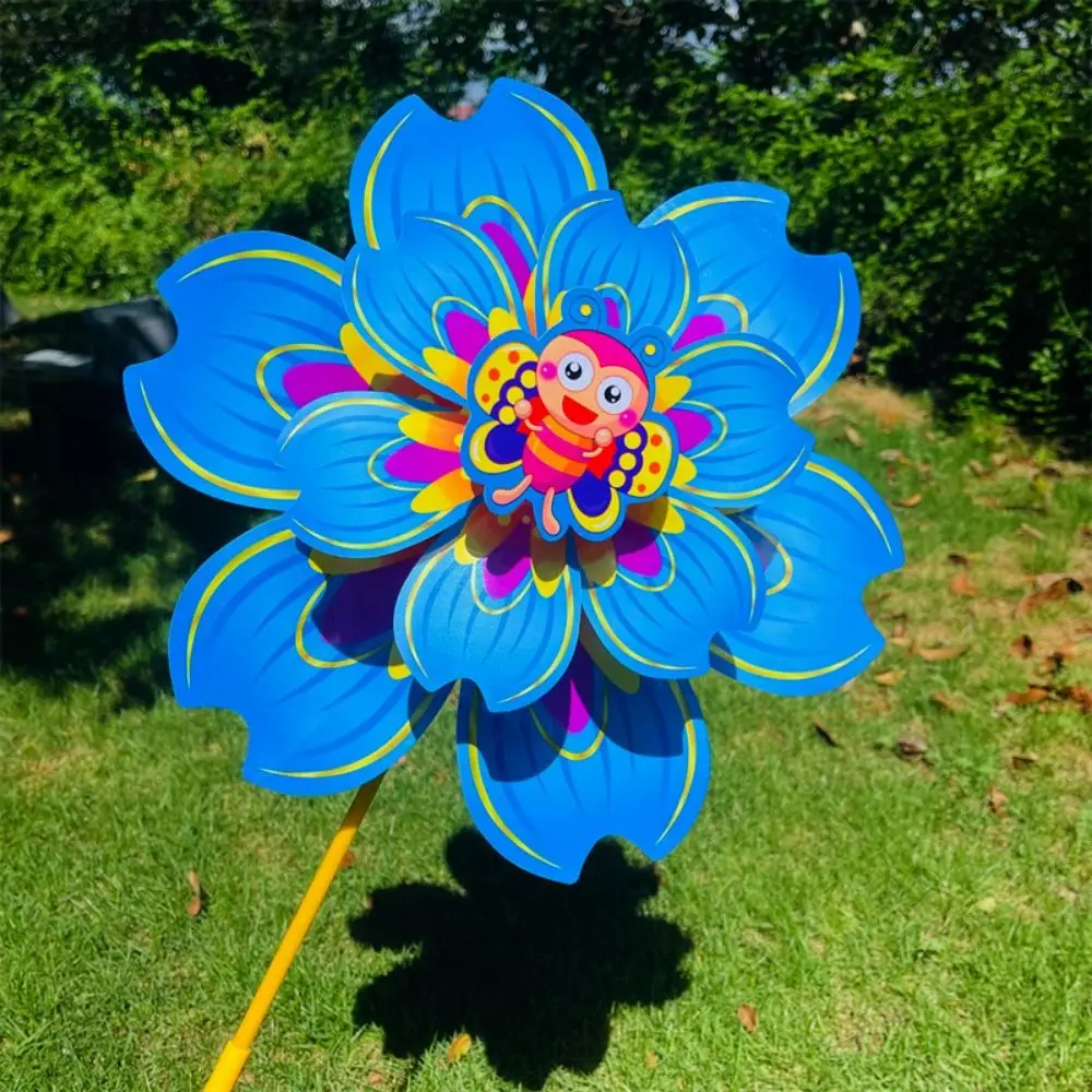 Moulin à vent multi-styles en forme d'abeille, pétale de dessin animé, diamètre 38cm, Double couche, rotatif, grand plateau tournant en PVC